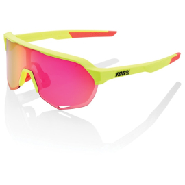 S2 - Matt Washed Out Neon Yellow - Purple Multilayer Mirror Lens