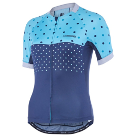 Sportive Apex wmn's short sleeve jersey, blue curaco / ink navy hex dots size 8