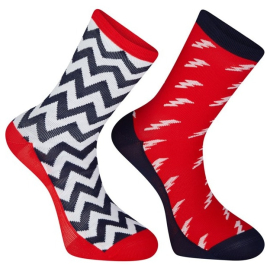Sportive long sock twin pack, bolts true red / ink navy small 36-39