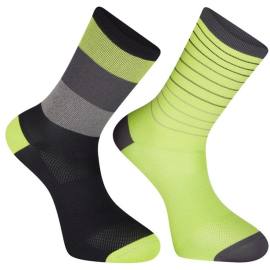 Sportive long sock twin pack, stripes phantom / lime punch small 36-39