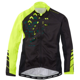 Sportive Wmn's Long Sleeve Thermal Roubaix Jersey, Black / Hi-Viz Yellow Size10