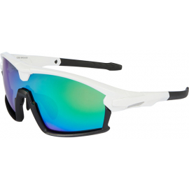 Code Breaker glasses - gloss white / matt black frame / green mirror lens